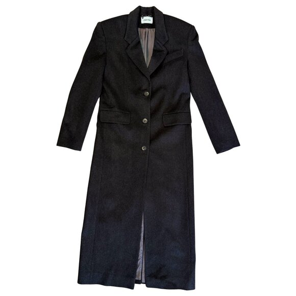 147. L'ESKIZZO Brown Long Full Length Jacket Coat Edinburgh 100% Wool $500 NWOT - Picture 1 of 3